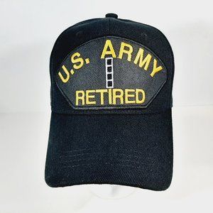 U.S. ARMY CW4 Retired Mens Baseball Cap Hat Black